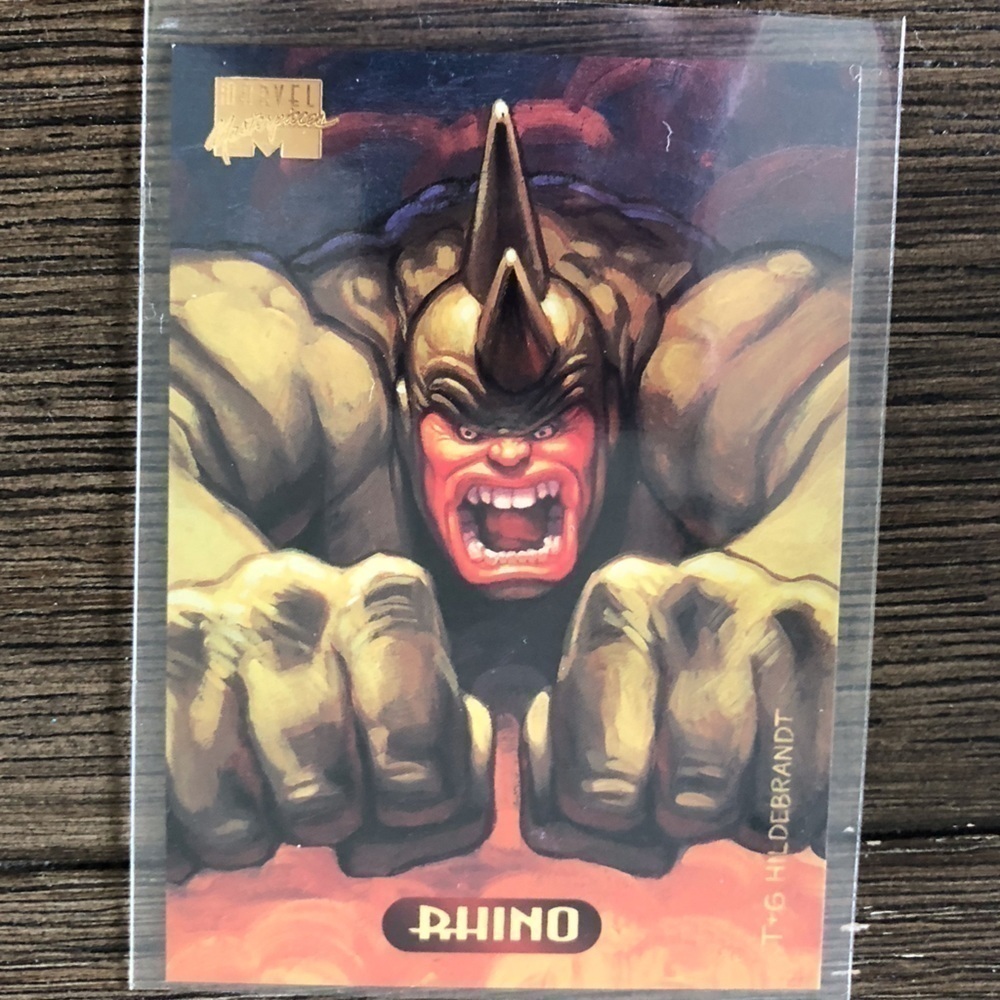 ’94 Marvel Masterpieces trading card: Rhino #100